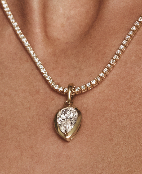Pear Solitaire Diamond Pendant