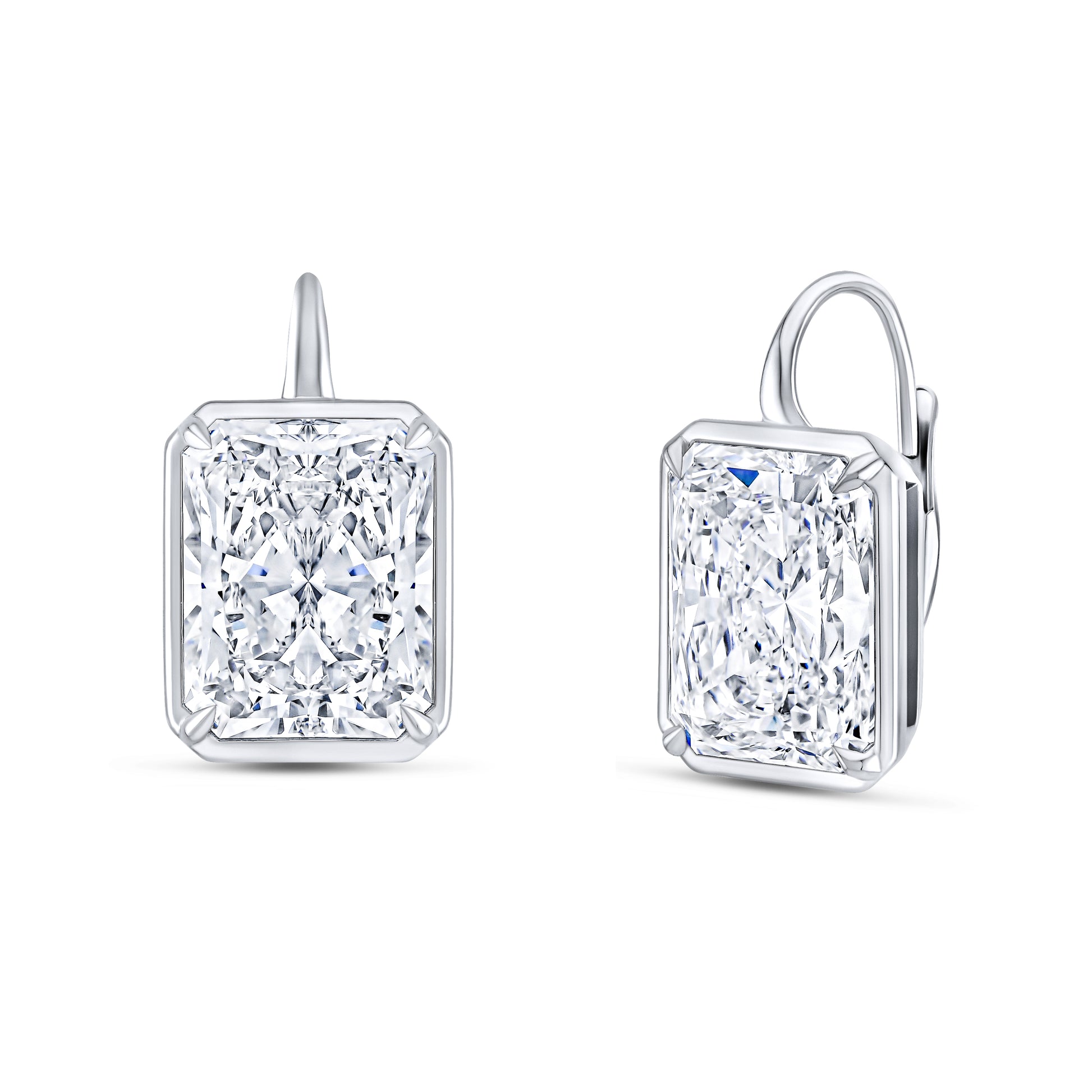 Radiant Diamond Hook Earrings