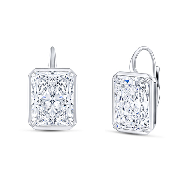 Radiant Diamond Hook Earrings