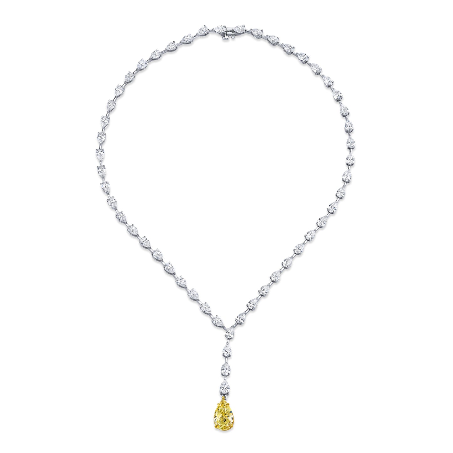 Pear Shape Diamond Lariat Necklace
