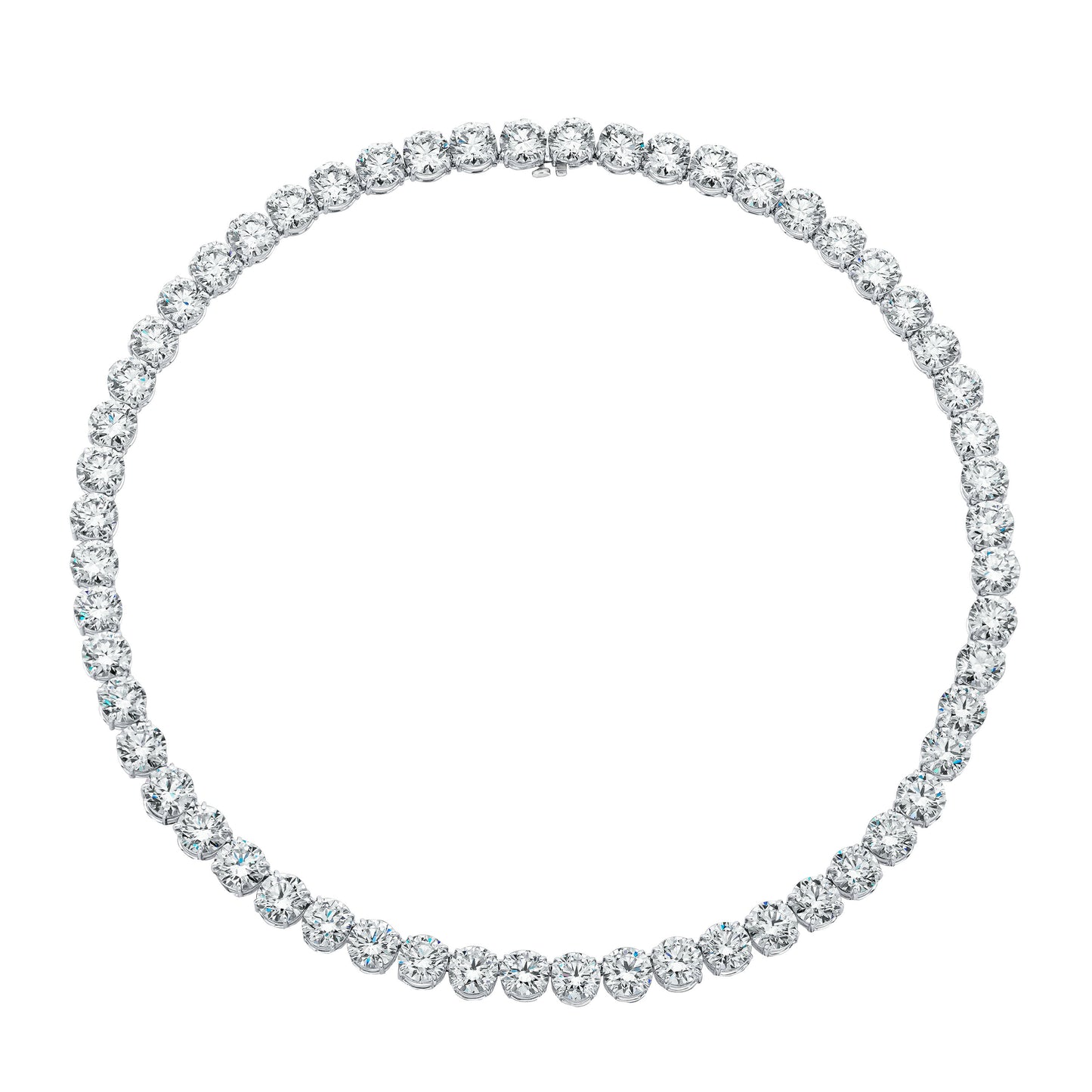 Norman Silverman Straight Line Round Diamond Necklace 4-Prong