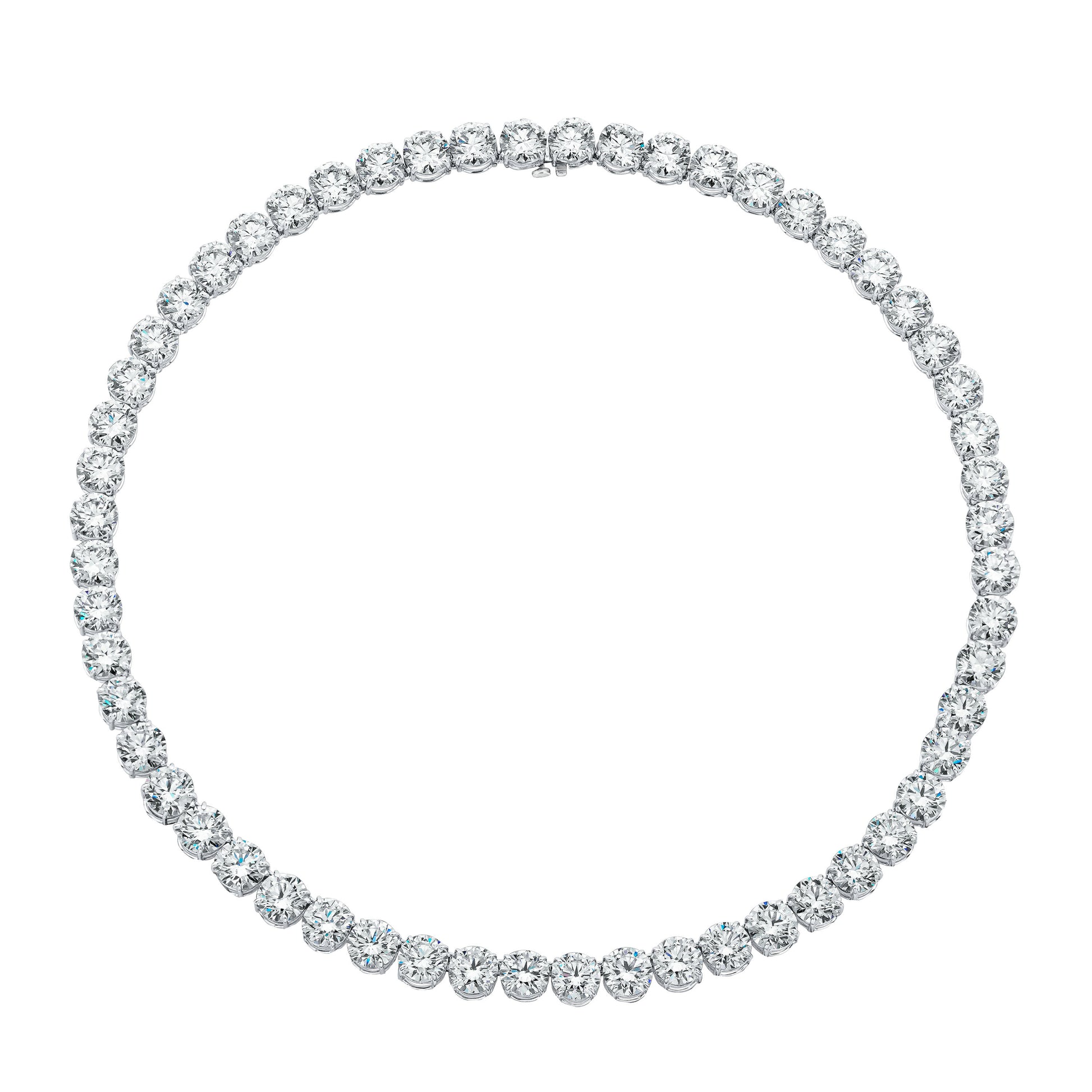 Norman Silverman Straight Line Round Diamond Necklace 4-Prong