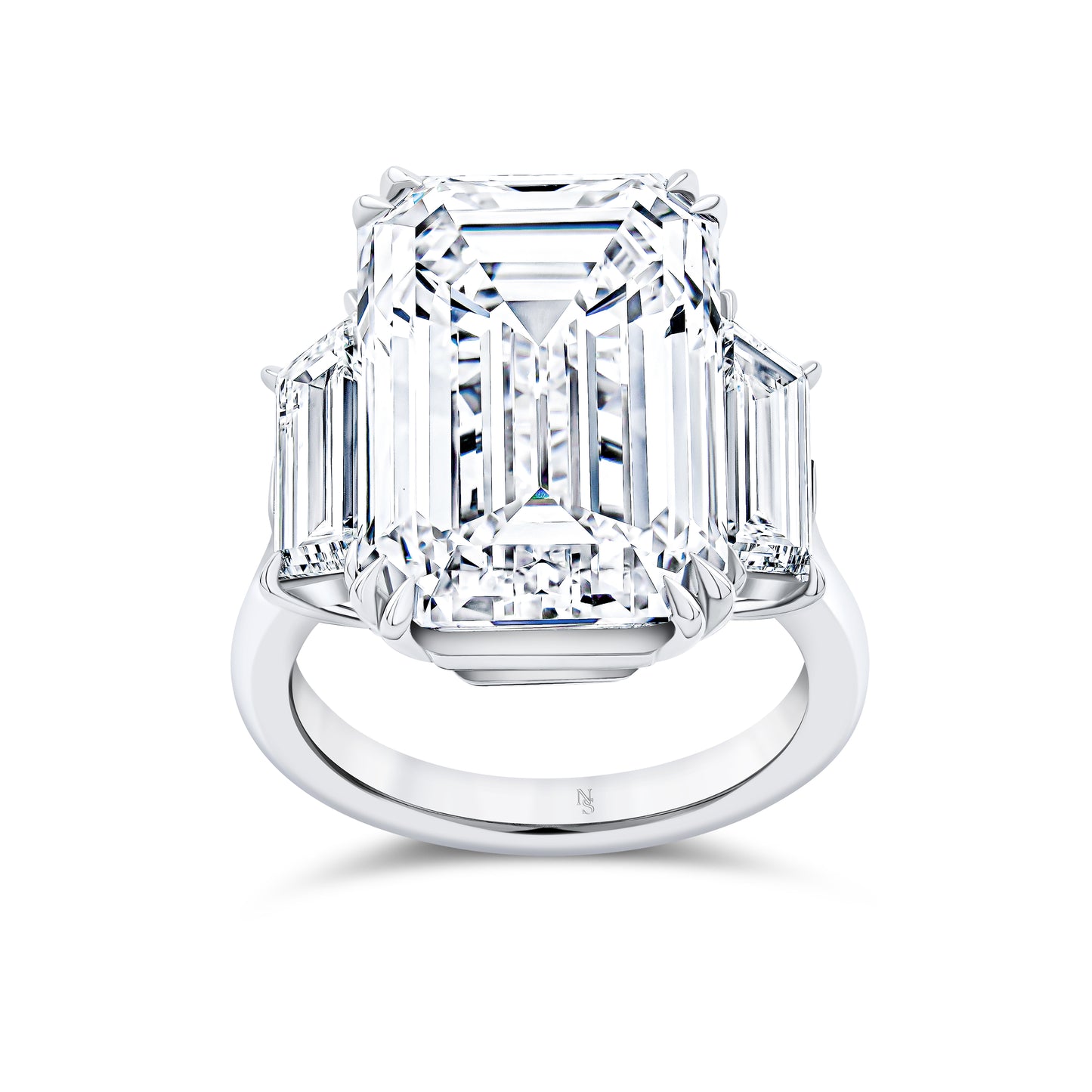 Emerald Cut Diamond Three-Stone Ring