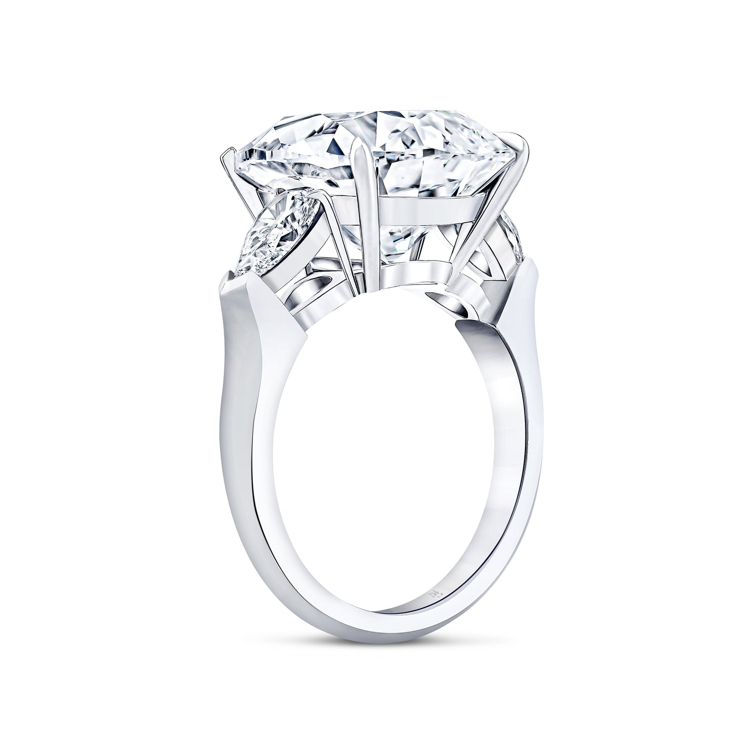 11.42 Carat Pear Diamond Three Stone Ring