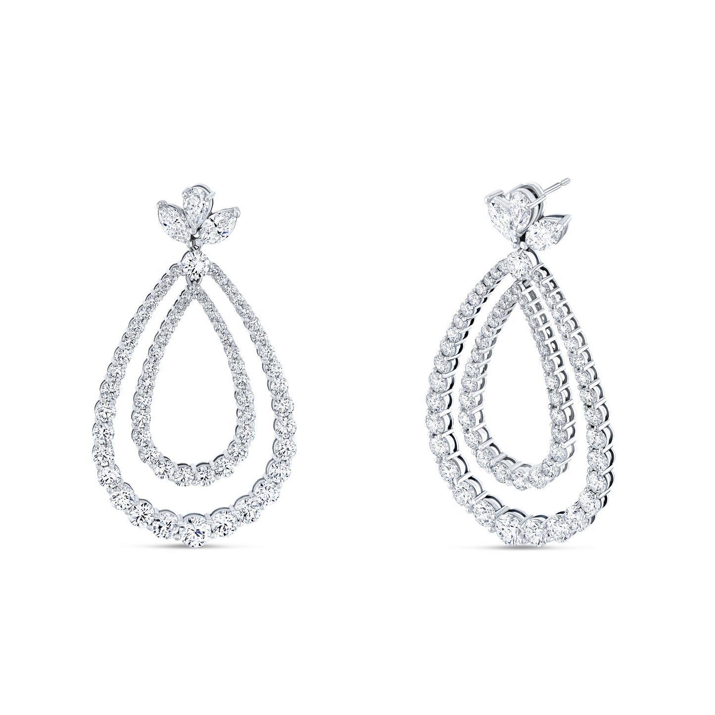 Teardrop-shaped diamond earrings 