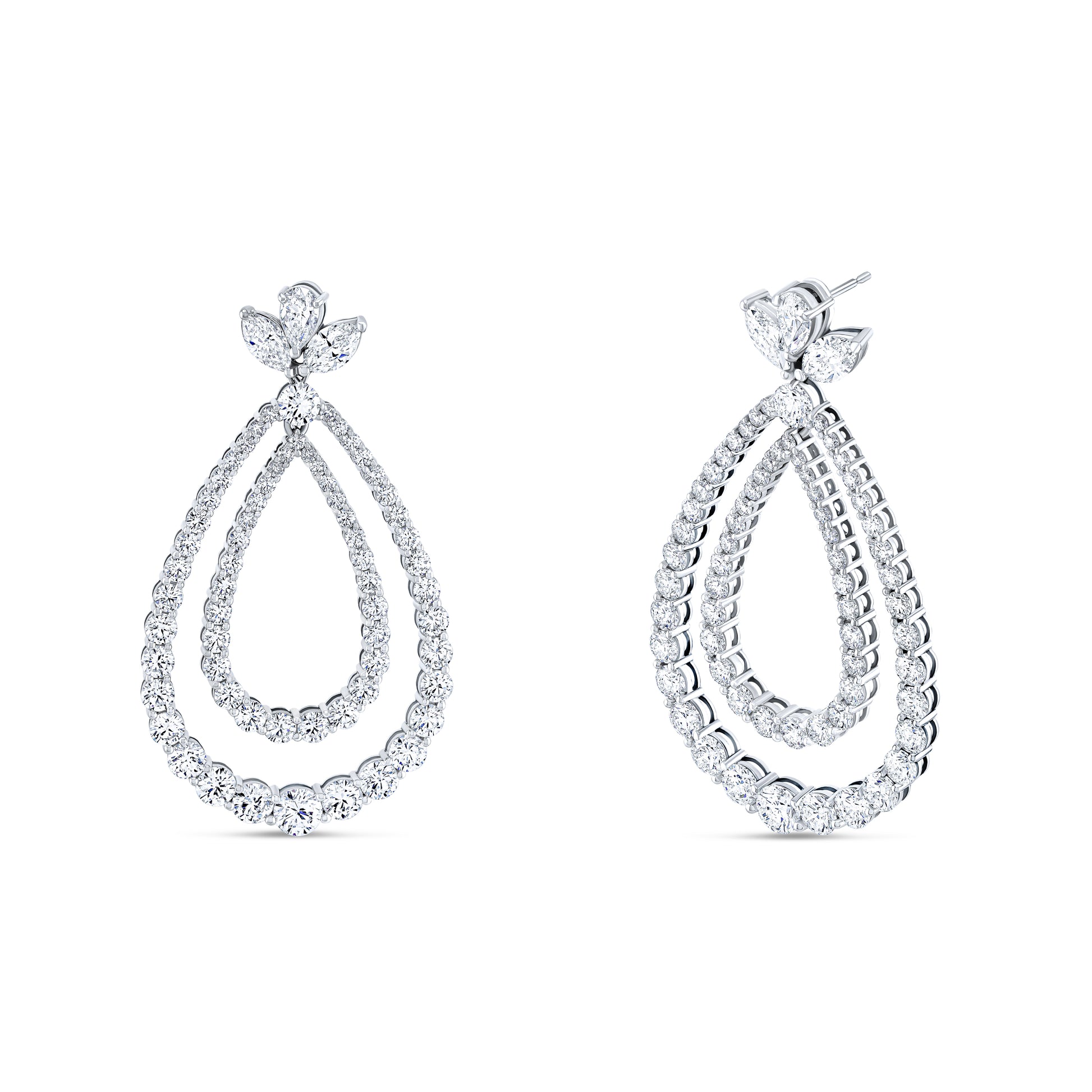 Teardrop-shaped diamond earrings 