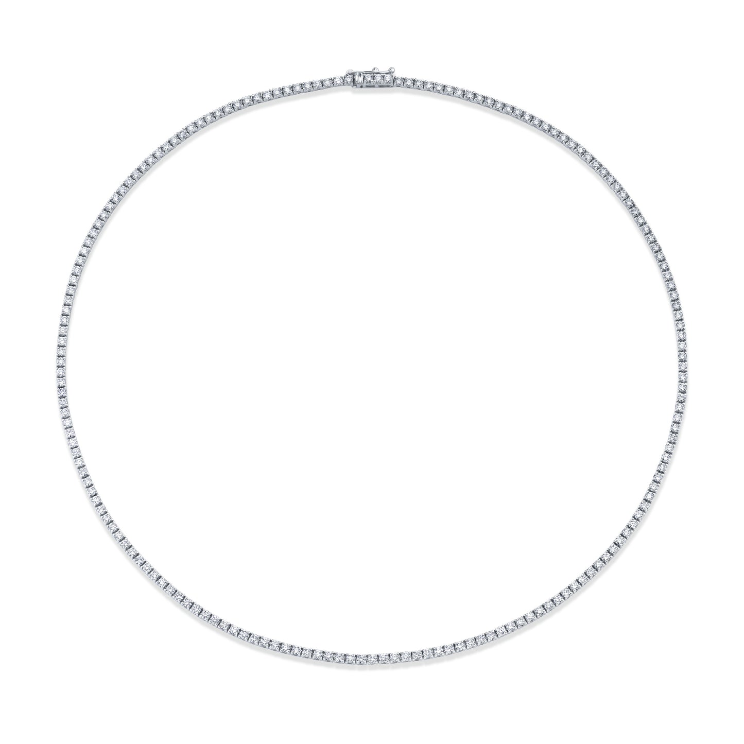 Norman Silverman Signature 18k White Gold Diamond Tennis Necklace