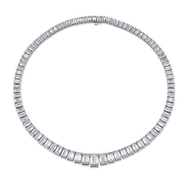 Signature Emerald Cut Diamond Riviera Necklace