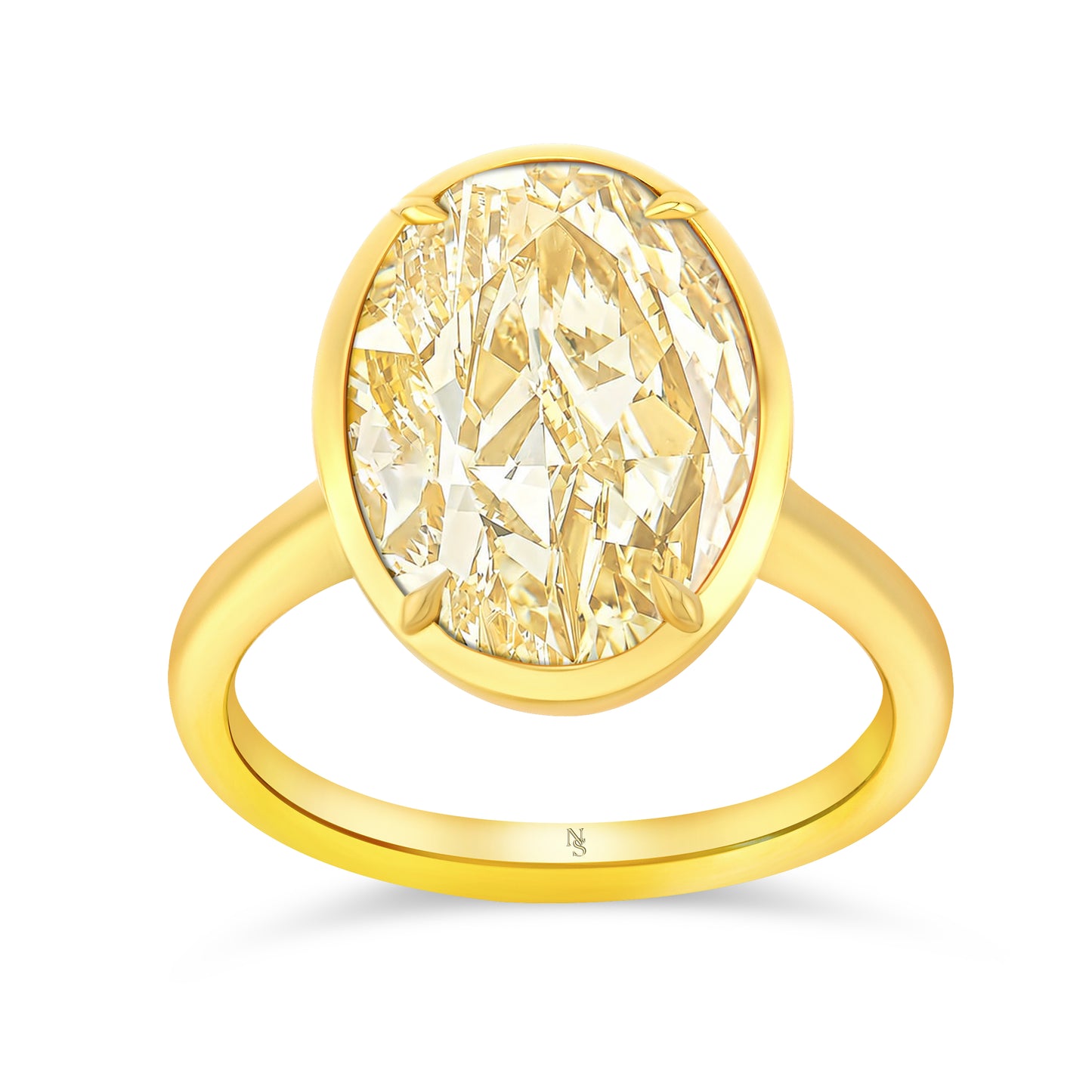 Yellow Oval Diamond Solitaire Ring
