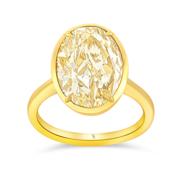 Yellow Oval Diamond Solitaire Ring