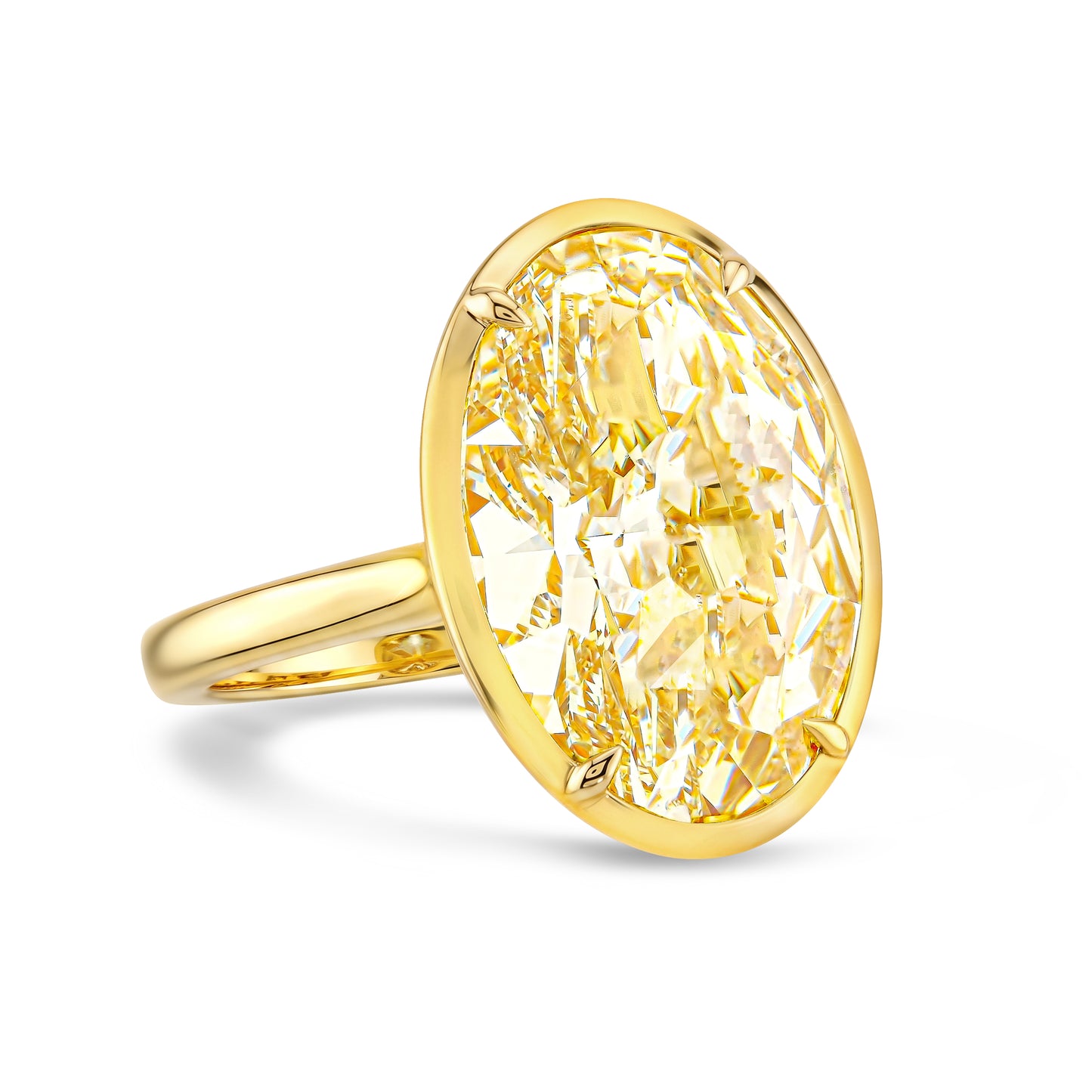 Yellow Oval Diamond Solitaire Ring