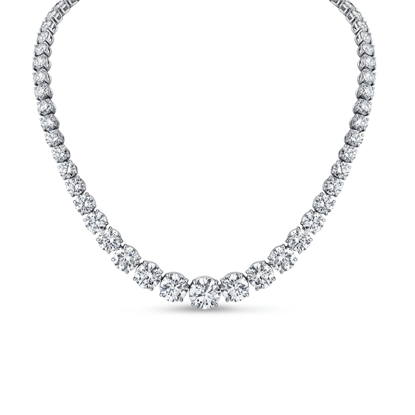 Graduated Round Diamond Riviera Necklace