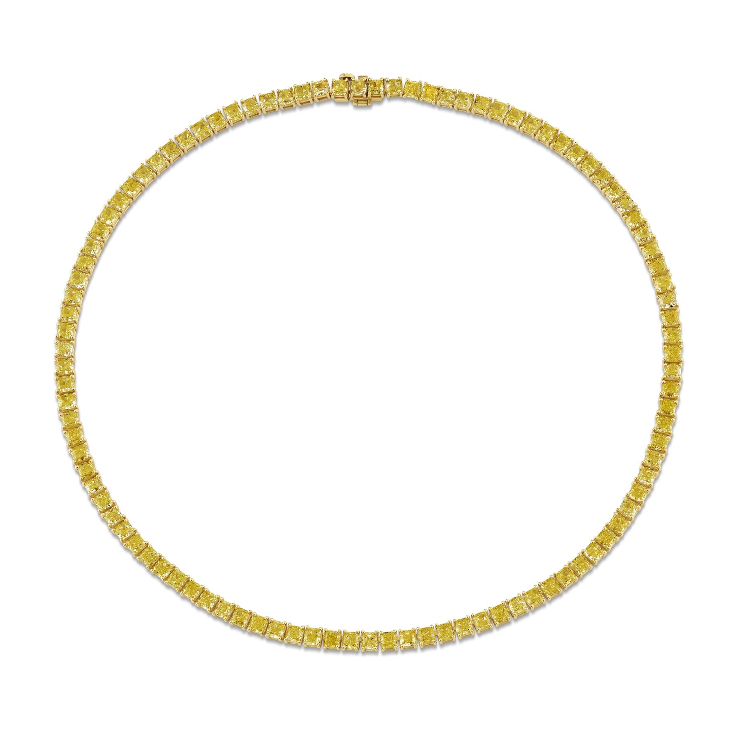 Fancy Intense Yellow Cushion Shape Diamond Necklace