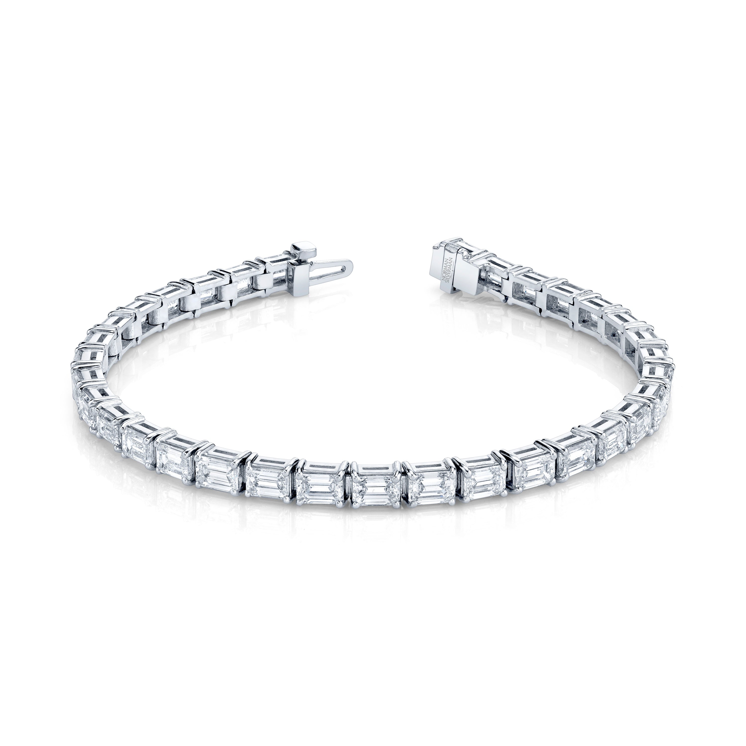 East-West Emerald Cut Diamond Bracelet – Norman Silverman