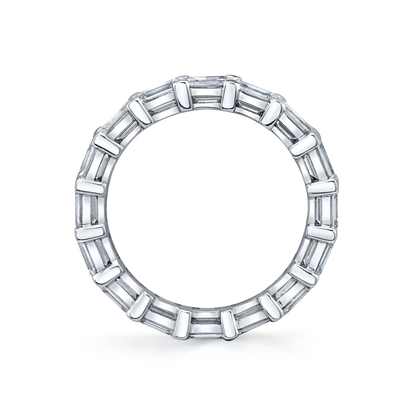 East West Emerald Cut Eternity Band