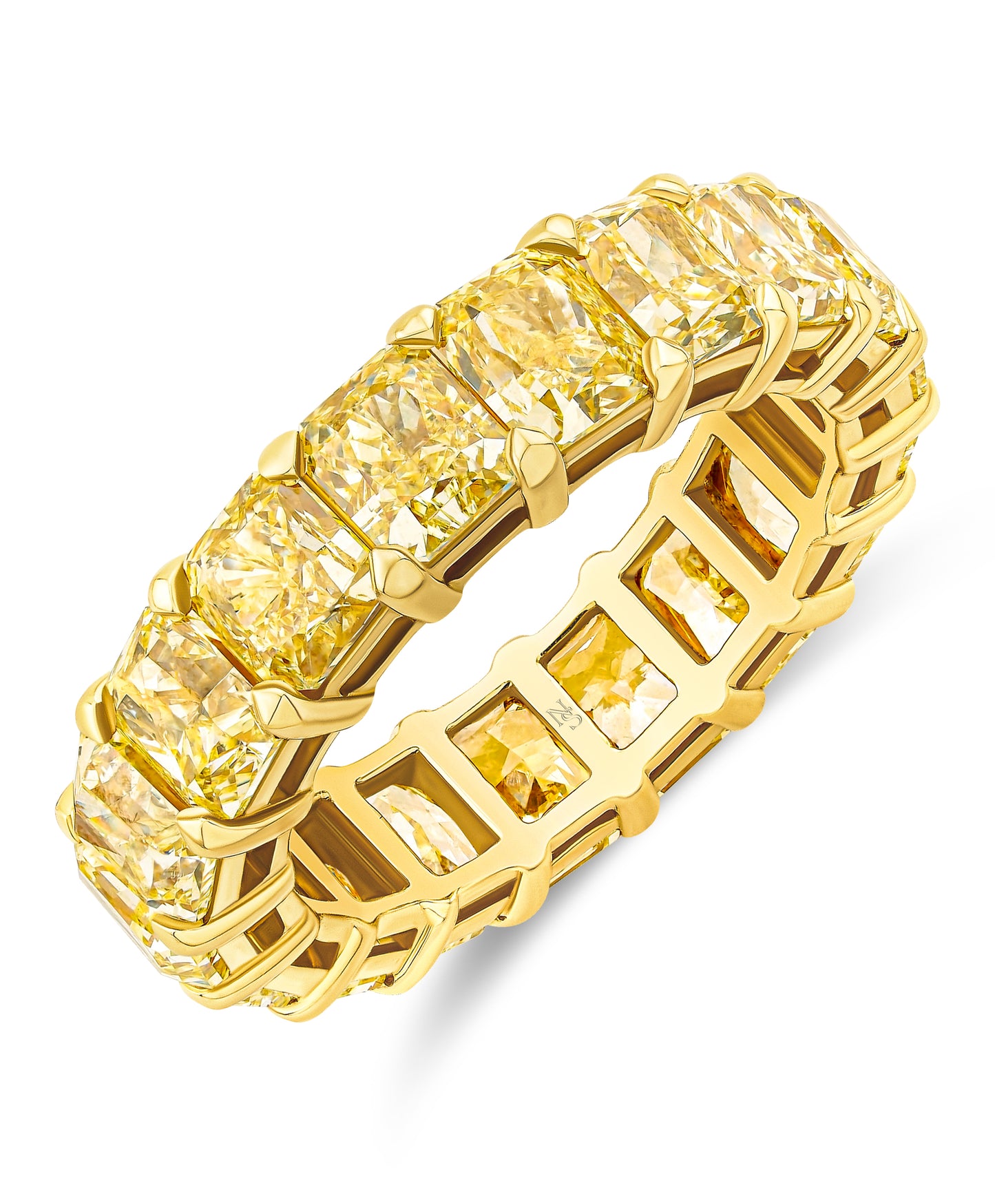 Fancy Yellow Radiant Cut Diamond Eternity Band
