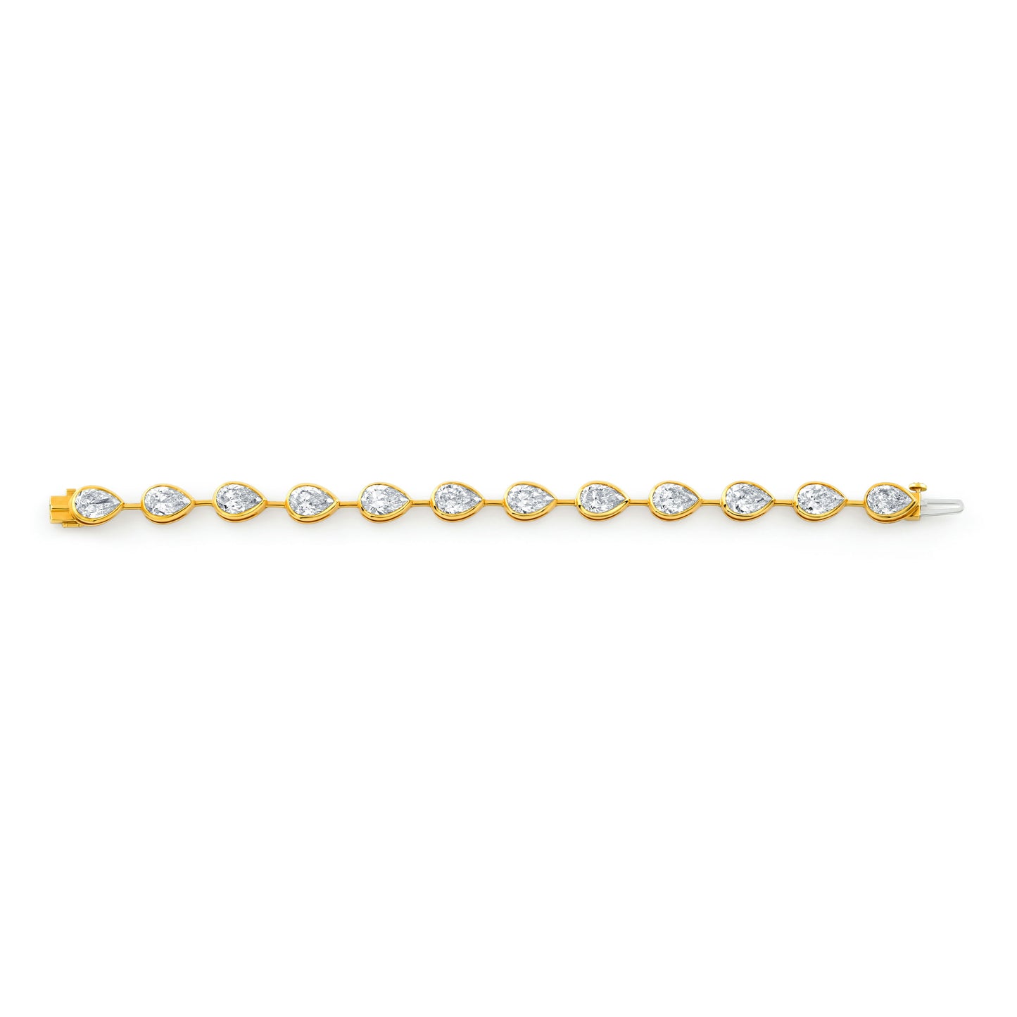 Pear Shape Diamond Bezel-set Bracelet