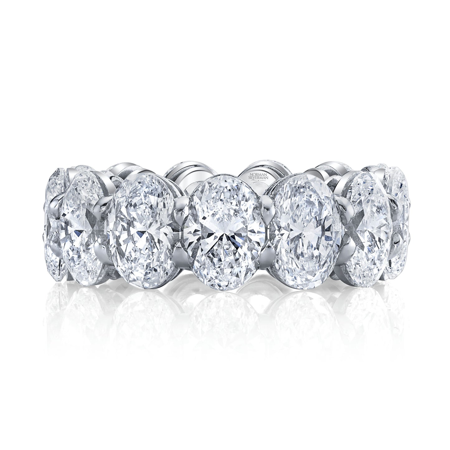 Oval Cut Diamonds Platinum Eternity Band