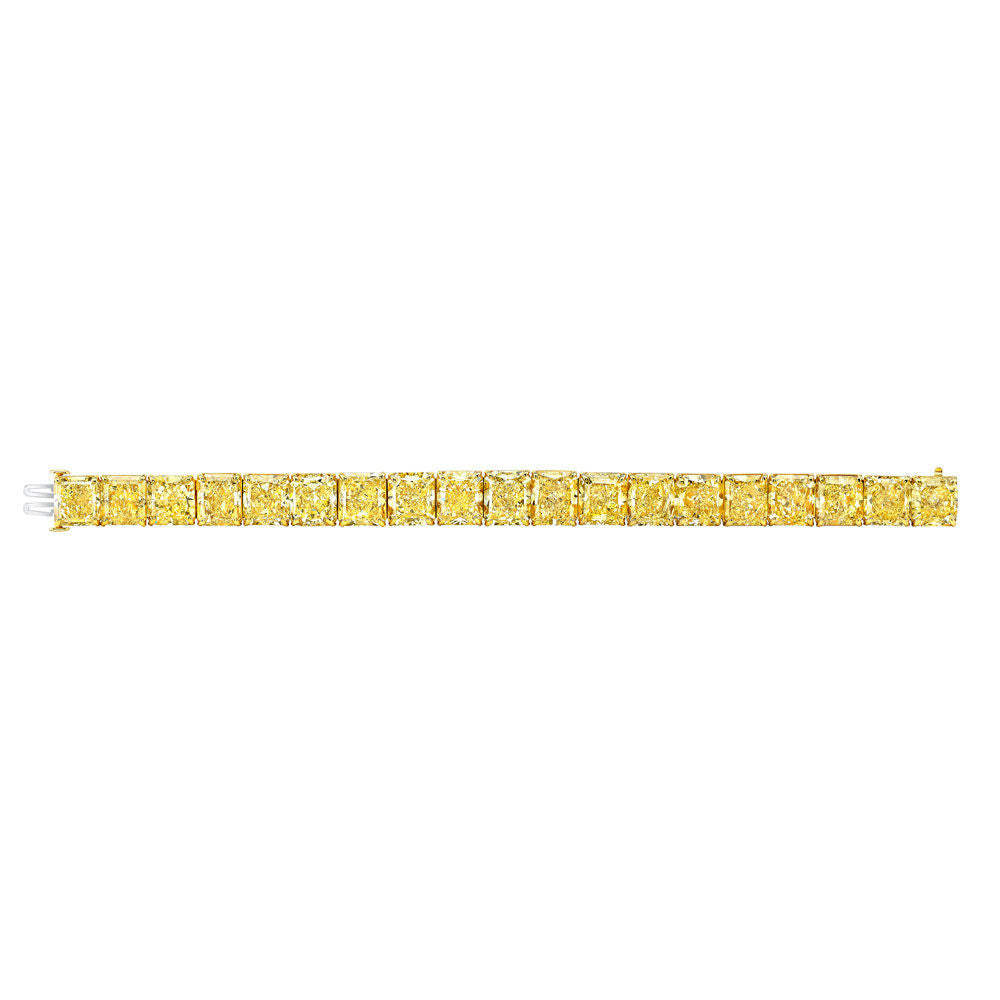 Fancy Intense Yellow Radiant Cut Diamond Bracelet