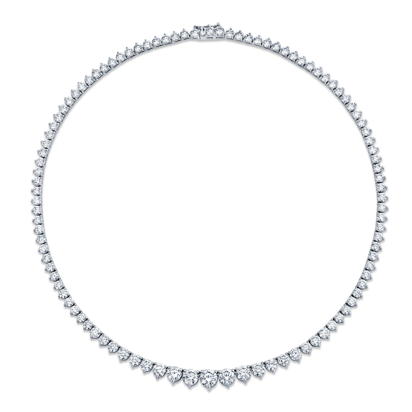 Classic Graduated Round Diamond Riviera Necklace