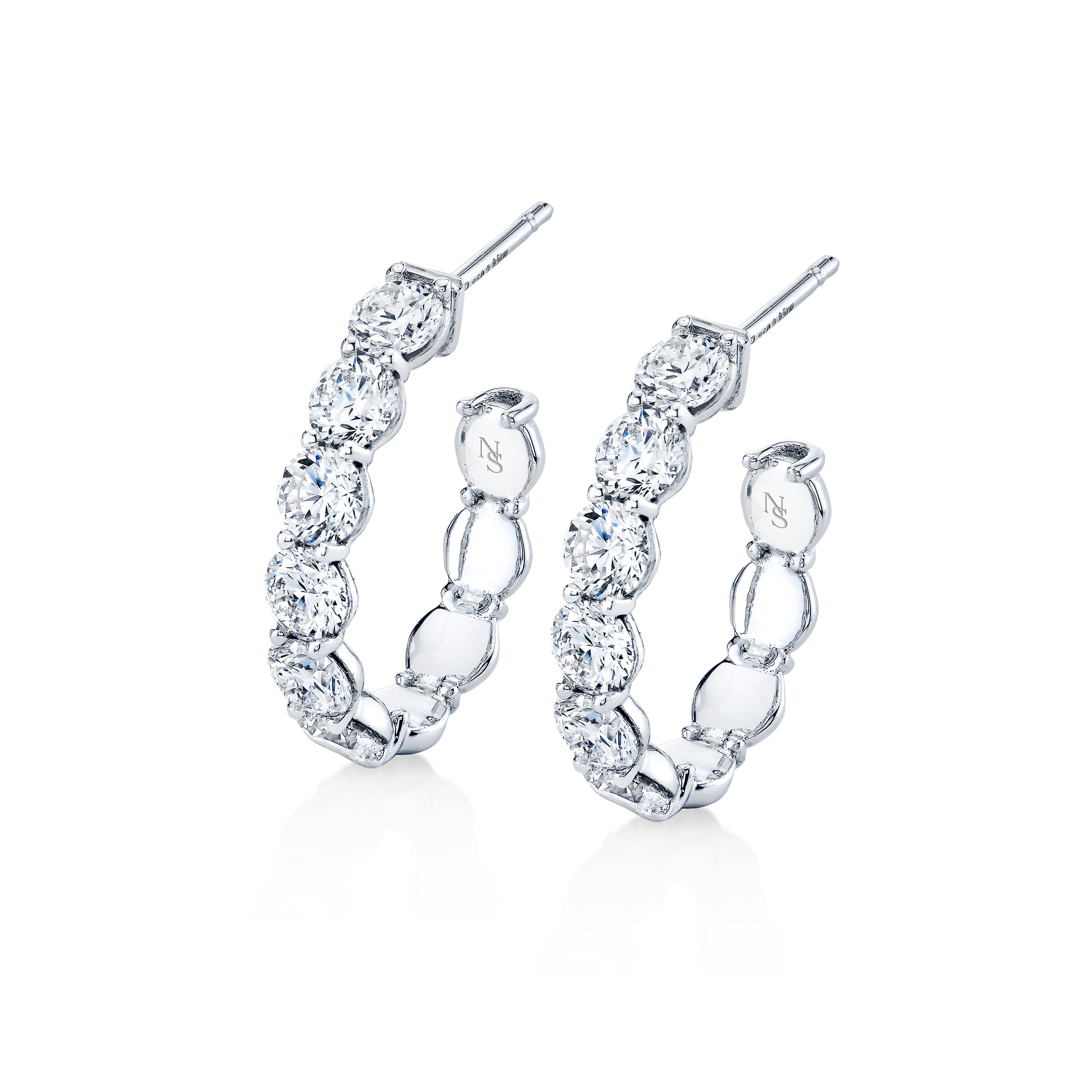 Round Diamond Open Ended Hoop Earrings – Norman Silverman