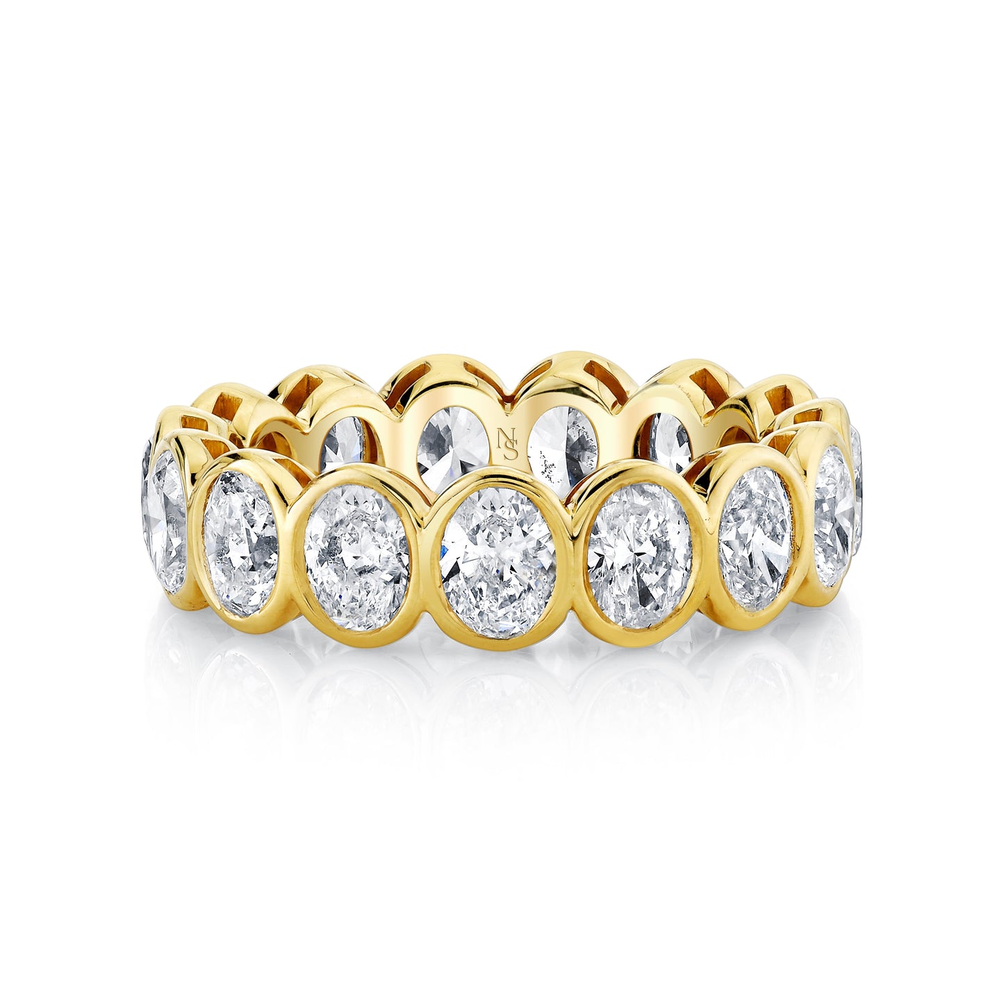 Oval Diamonds Bezel Set Eternity Band