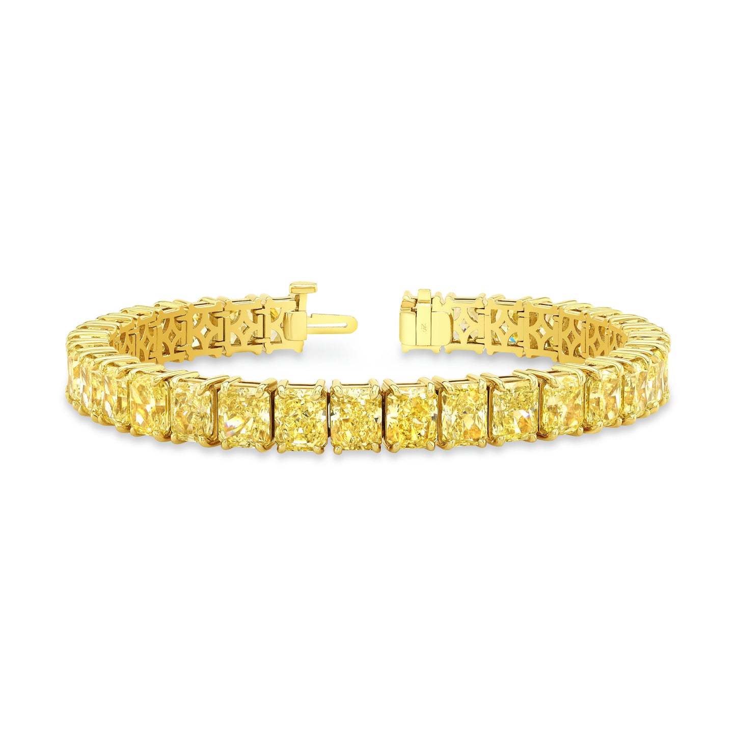 Fancy Yellow Radiant Cut Diamond Bracelet