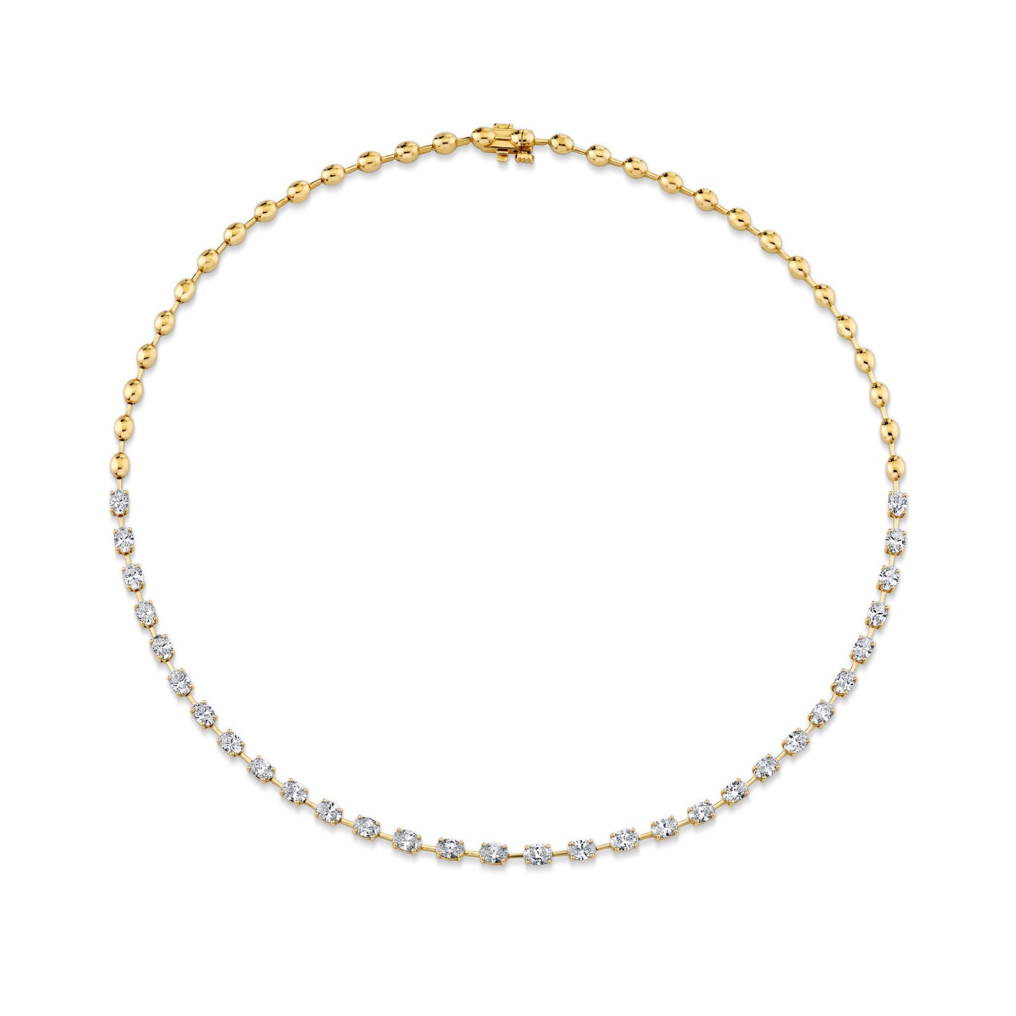 Half-Way Oval-Cut Diamond Necklace