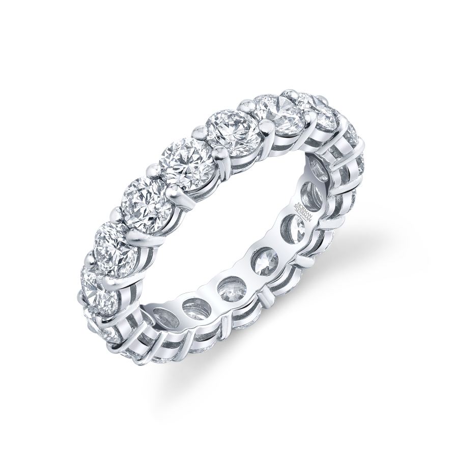 Round Cut Platinum Eternity Band