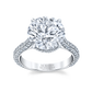 Platinum 3 Sided Shank Round Diamond Ring
