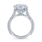 Platinum 3 Sided Shank Round Diamond Ring