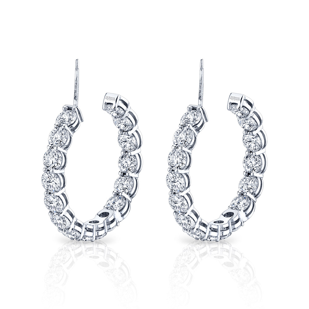Norman Silverman Signature Everyday Diamond Hoops in White Gold