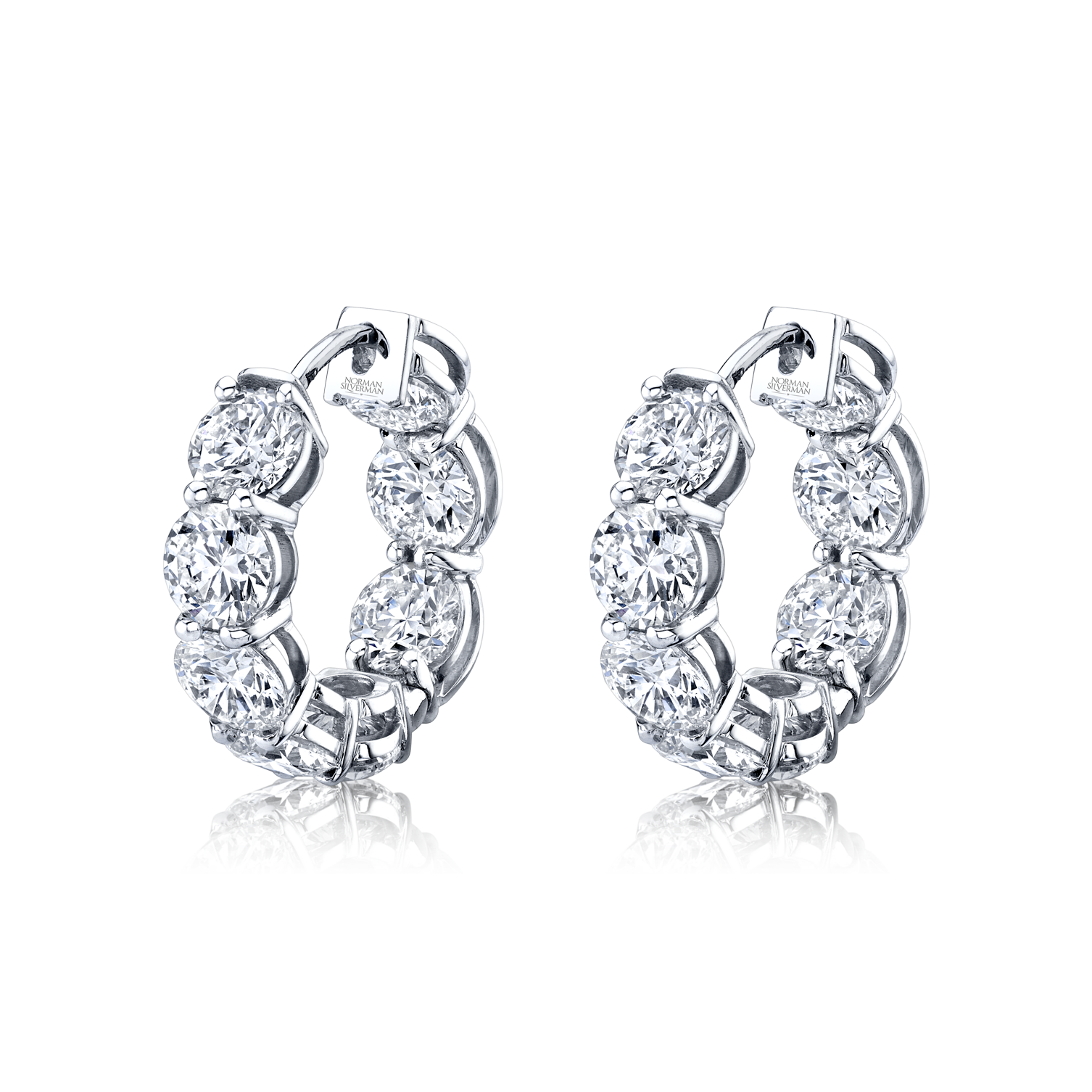 Norman Silverman Los Angeles  Marquise Diamond Floret Earrings