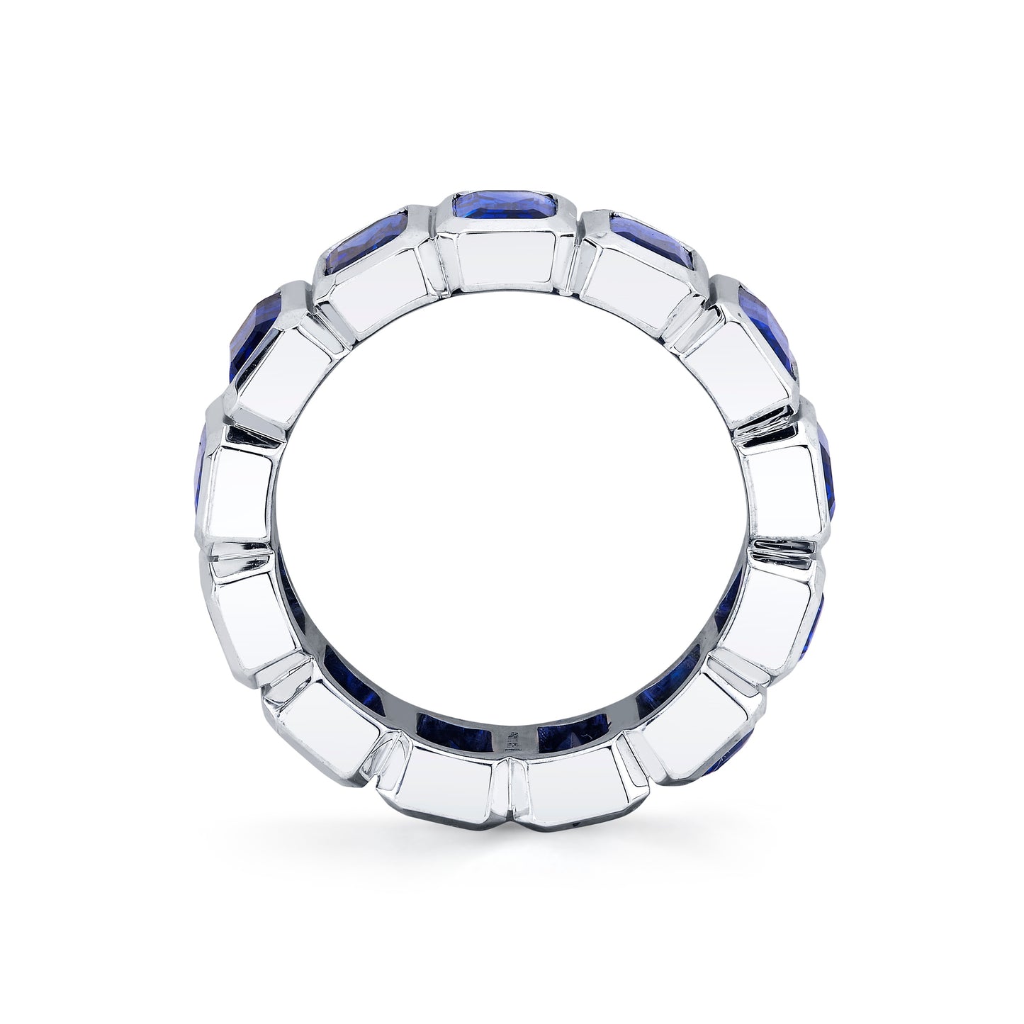 Blue Sapphire 18k White Gold Eternity Band