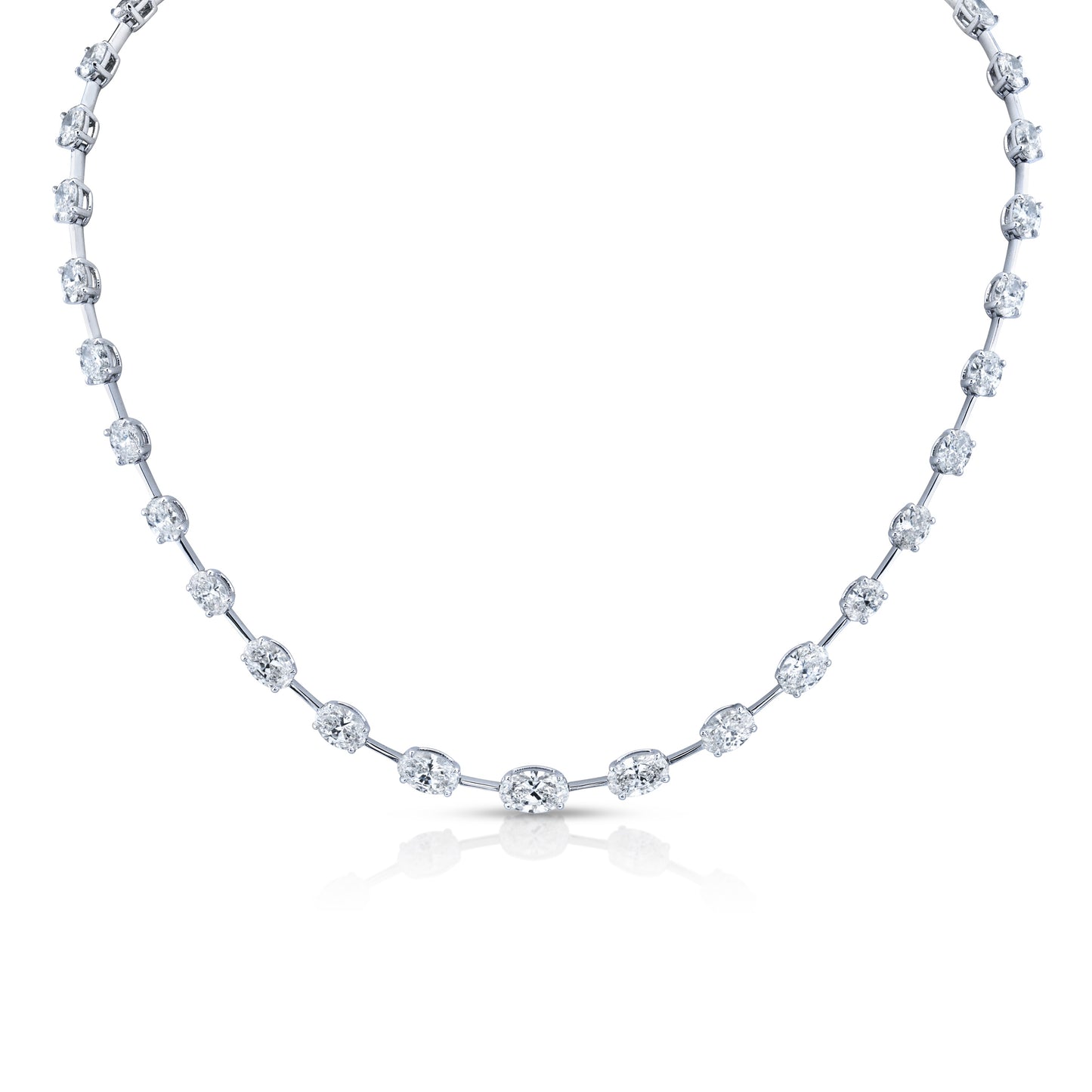 Graduated Oval Cut Diamond Necklace