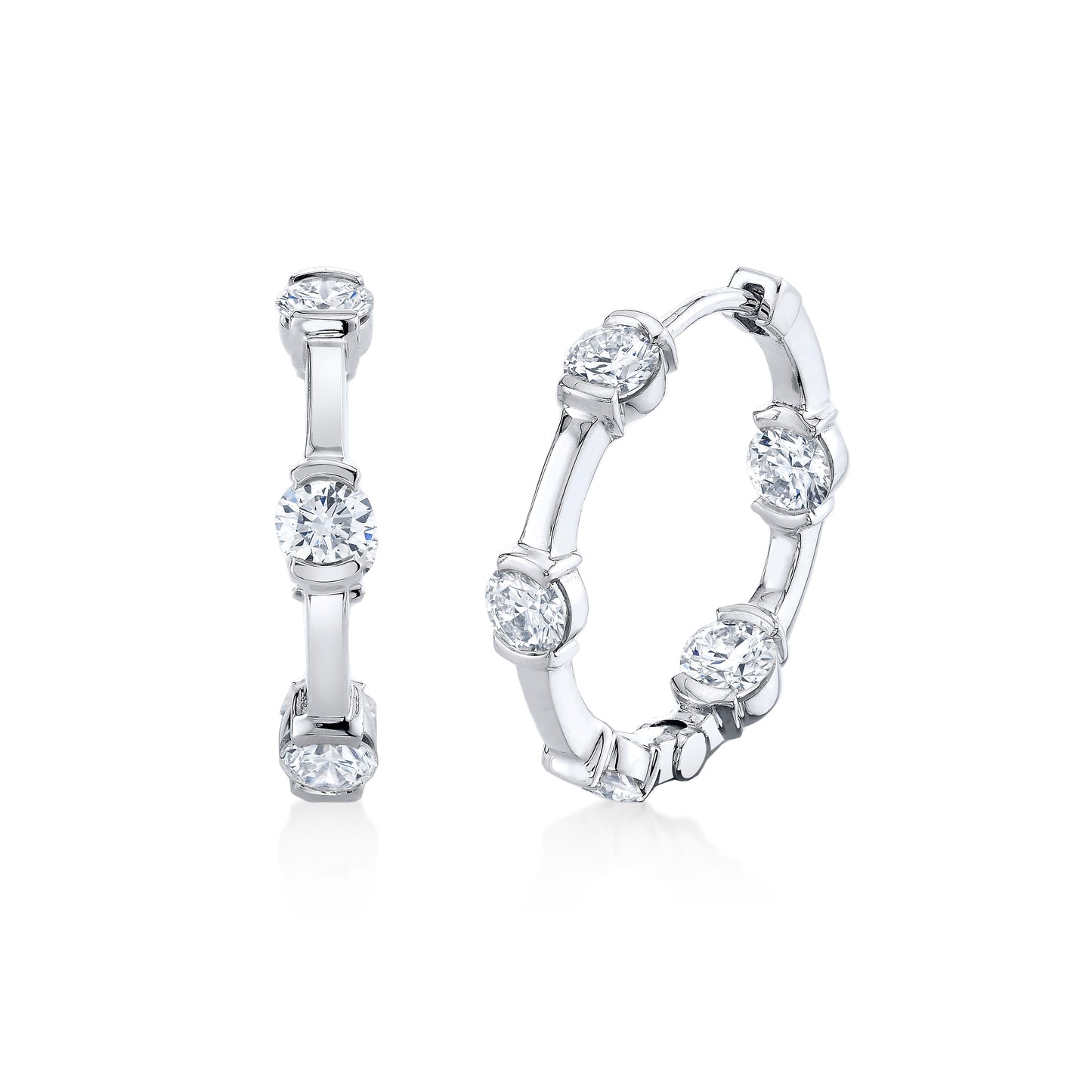 Petite Diamond Hoop Earrings