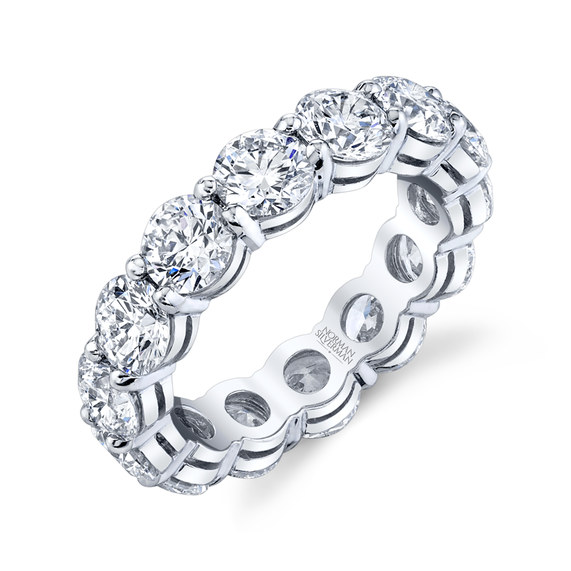 Round Cut Platinum Eternity Band