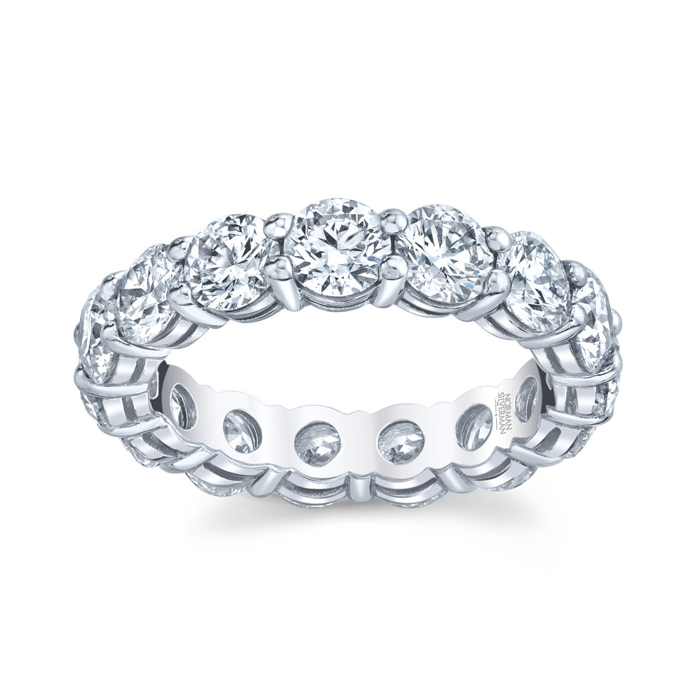 Round Cut Platinum Eternity Band