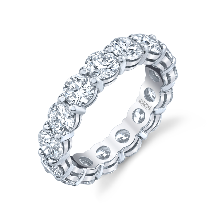 Round Cut Platinum Eternity Band