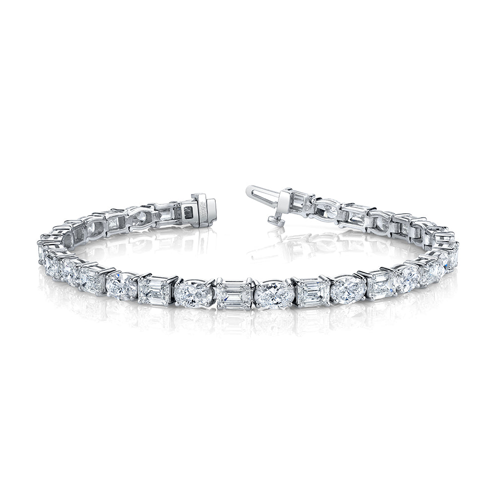 Norman Silverman Los Angeles | 14.77 Ct 18k WG Straight Line Bracelet