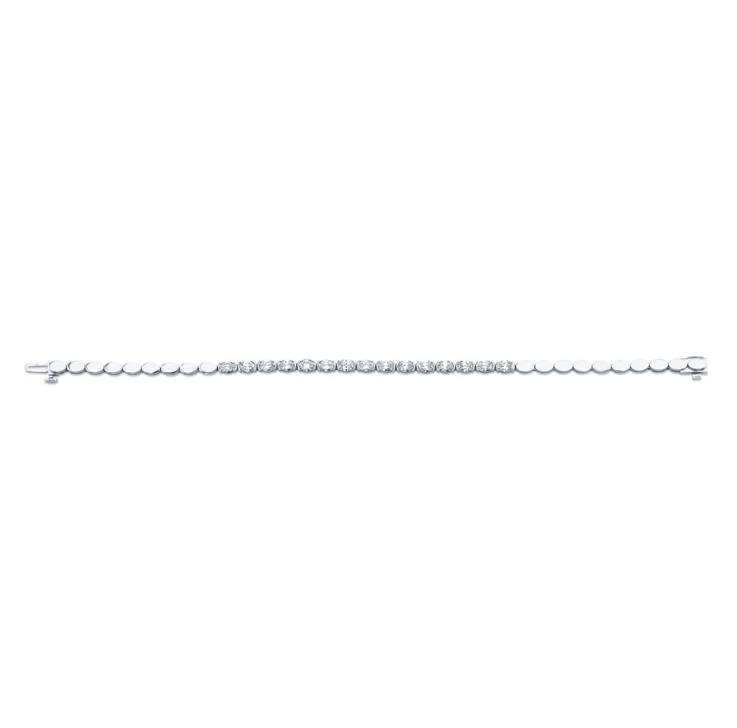 2.8 Carat Oval Shape Straight Line Bracelet