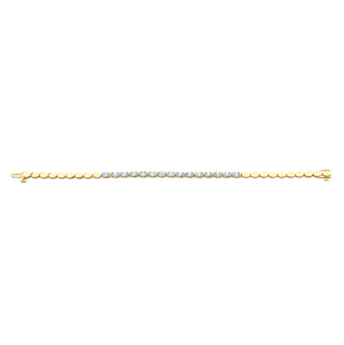 2.8 Carat Oval Shape Straight Line Bracelet