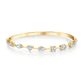 Hinged Bangle Bracelet with Fancy Shape Diamonds