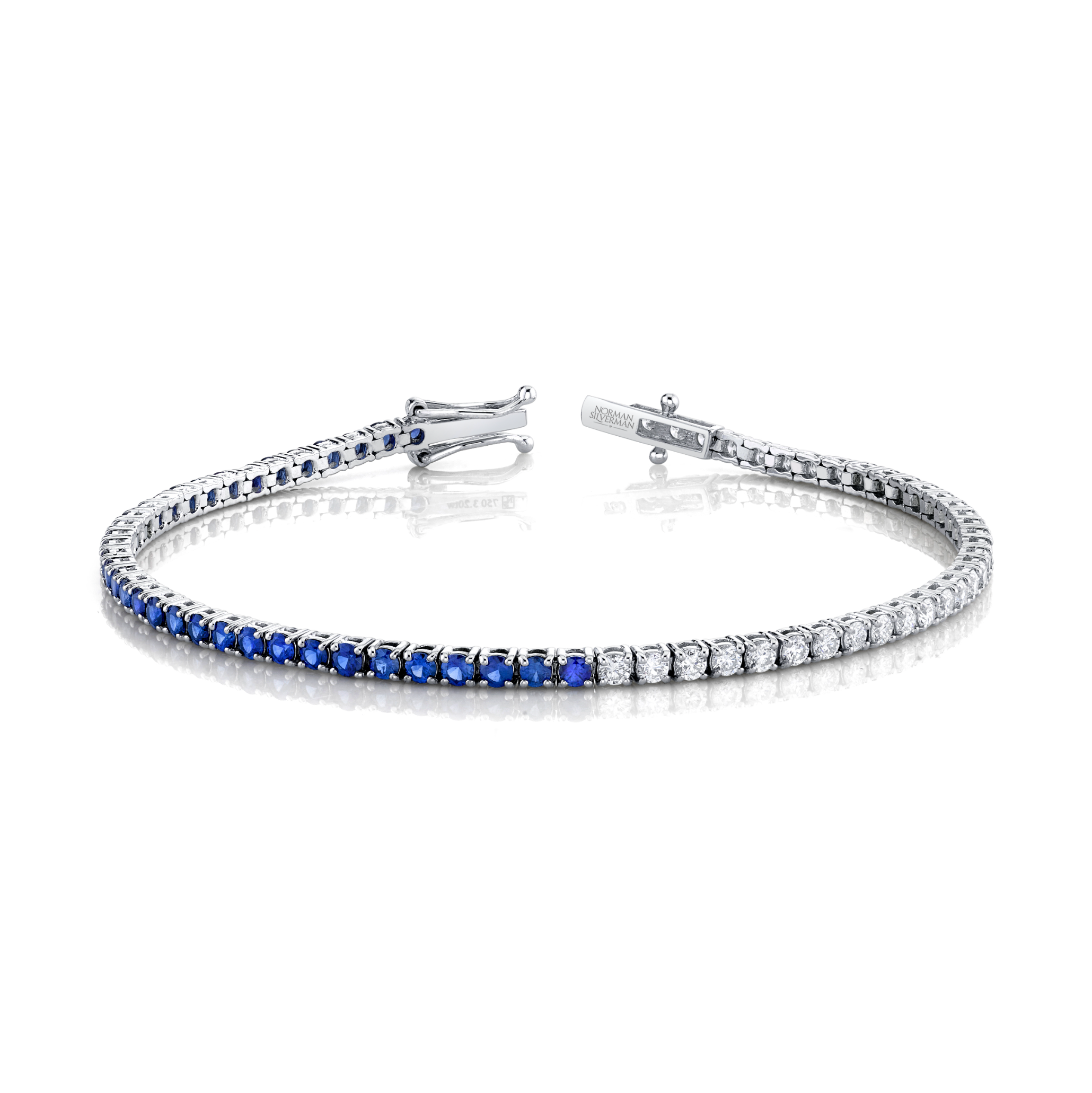 Norman Silverman Los Angeles | 3.20 Ct 18k WG Straight Line Bracelet