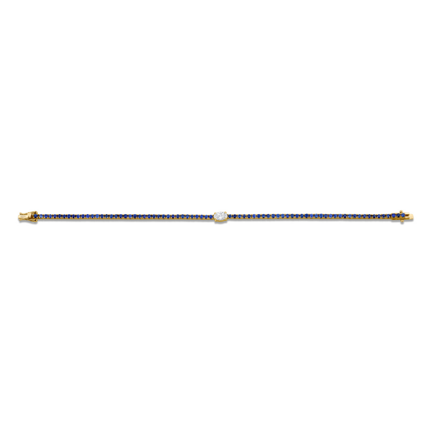 3.38 Carat 18k White Gold Straight Line Bracelet
