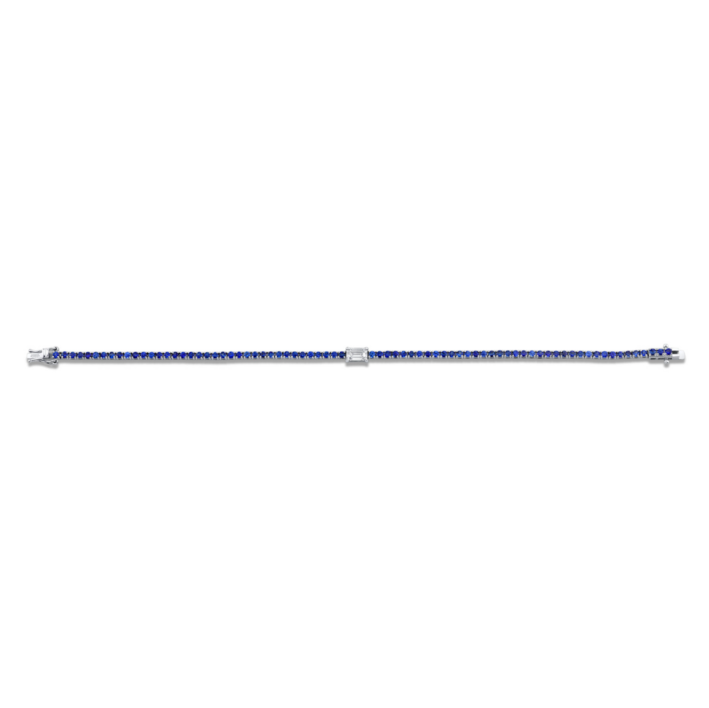 3.31 Carat 18k White Gold Straight Line Bracelet