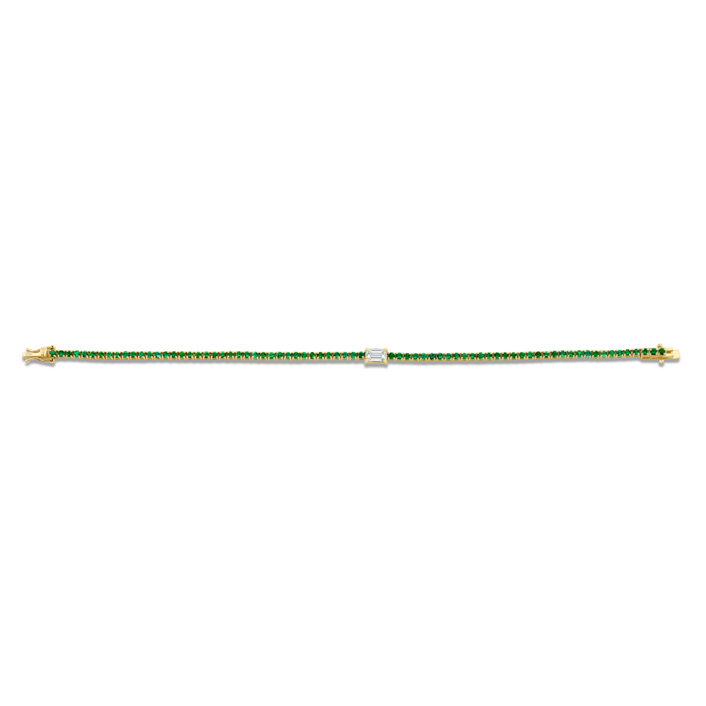 2.57 Carat 18k Yellow Gold Straight Line Bracelet