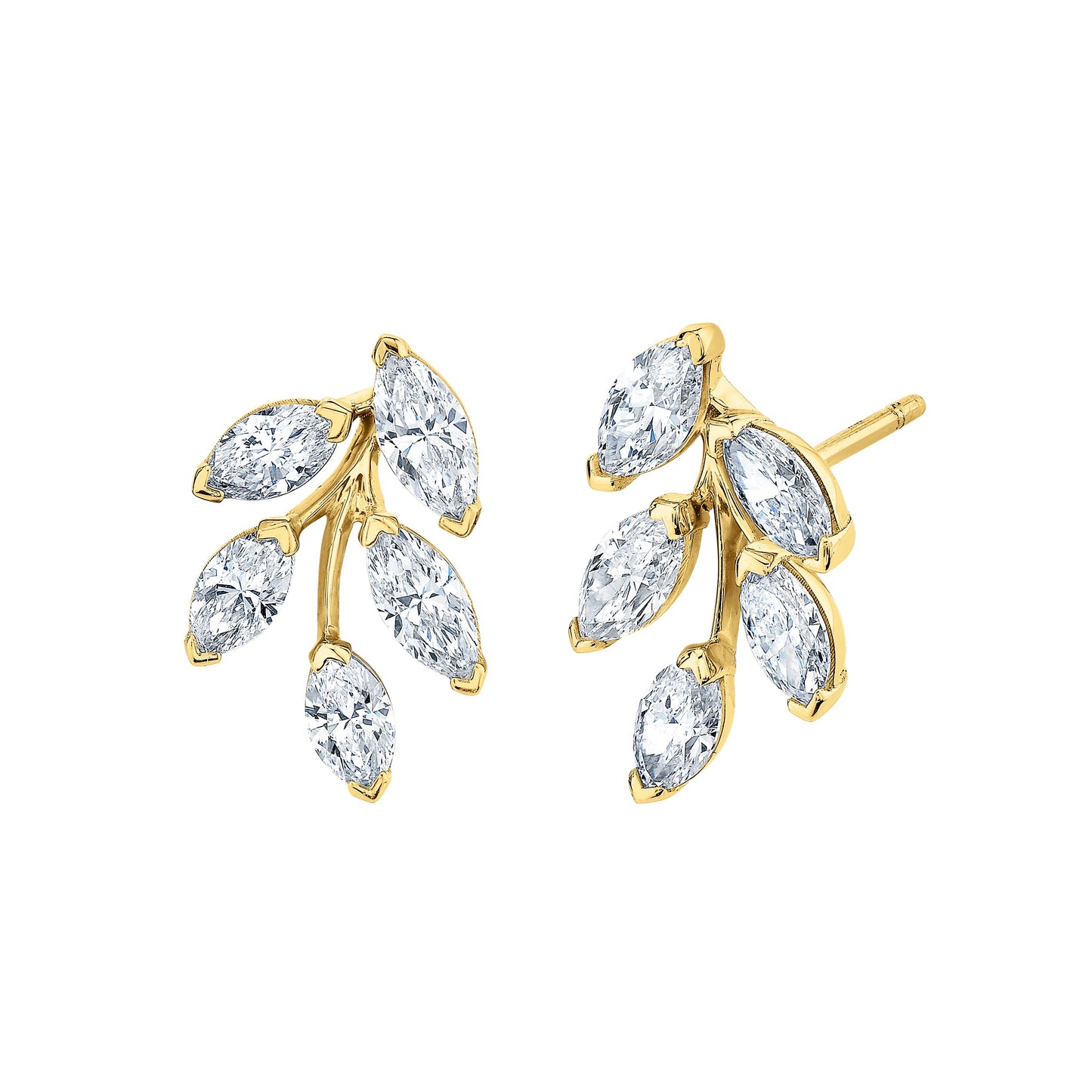 Marquise Diamond Leaf Earrings