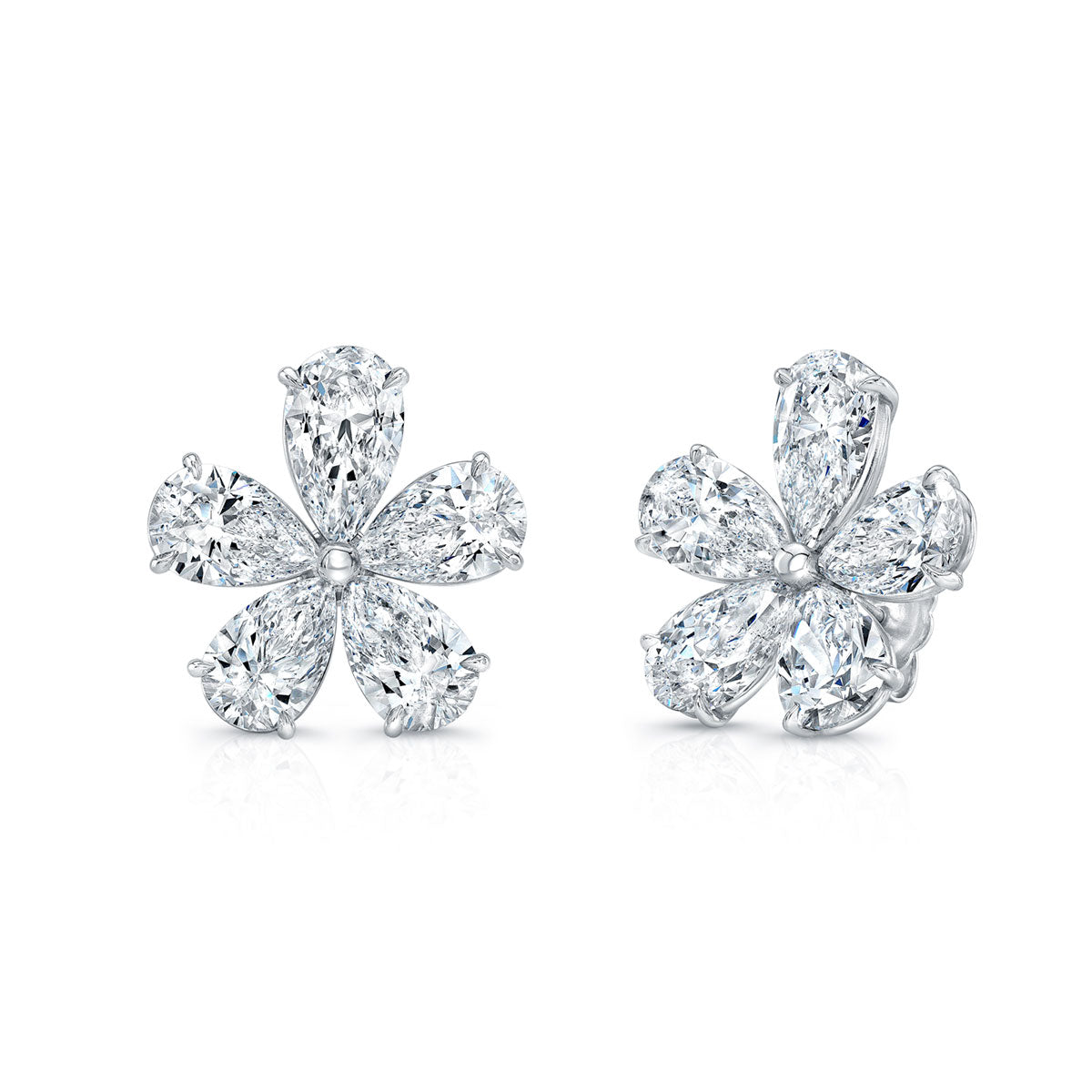 20 Carat Diamond Floret Earrings in 18k in Platinum