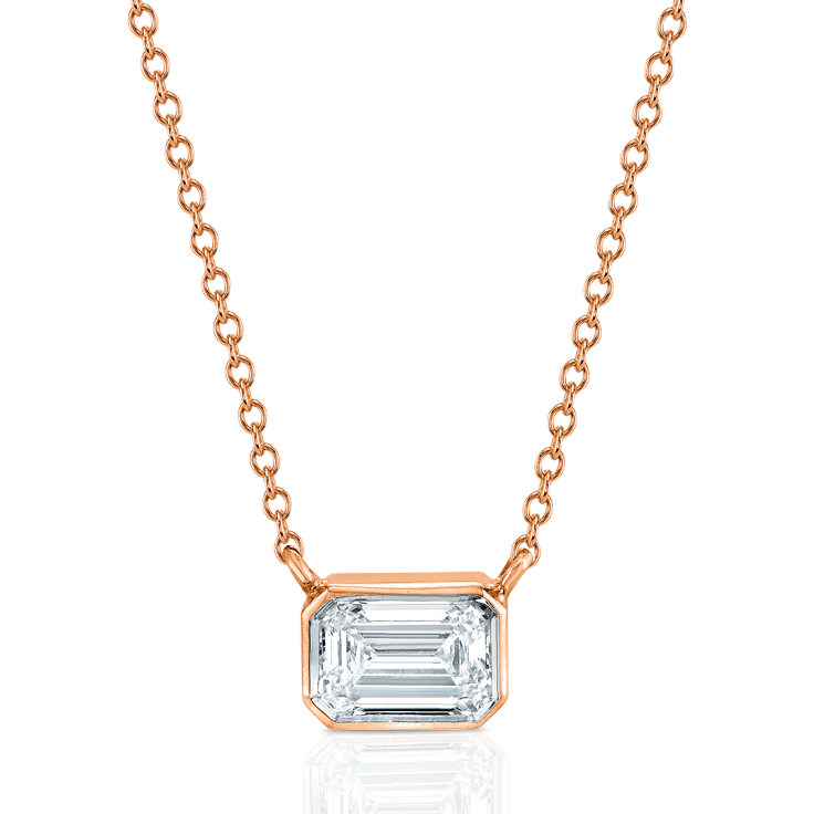 0.54 Carat Emerald Cut Clarity Diamond Pendant